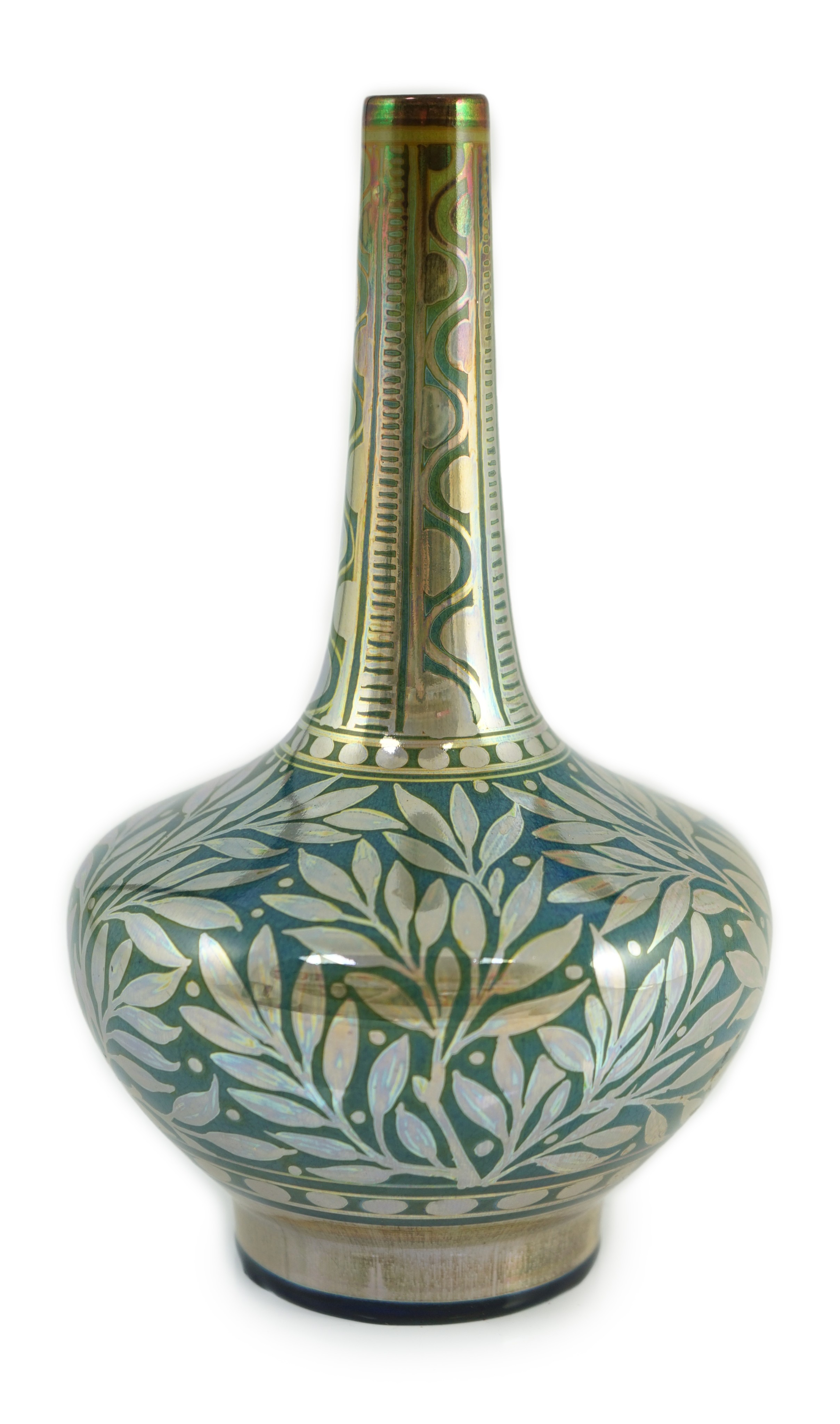 A Pilkington’s Lancastrian lustre bottle vase, by William S. Mycock, 21.5cm high